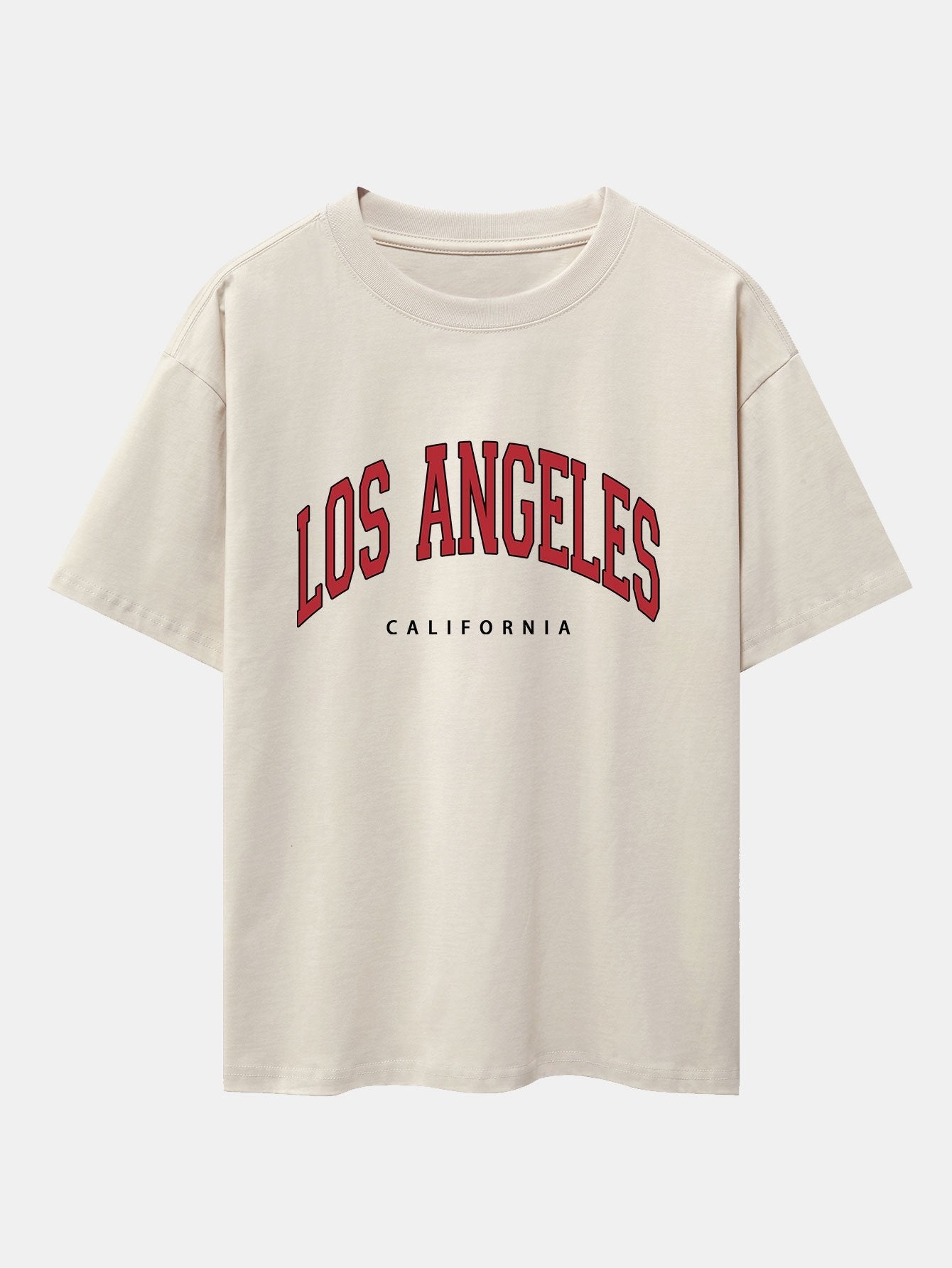 Los Angeles Print Drop Shoulder Oversize T-Shirt & Corduroy Shorts