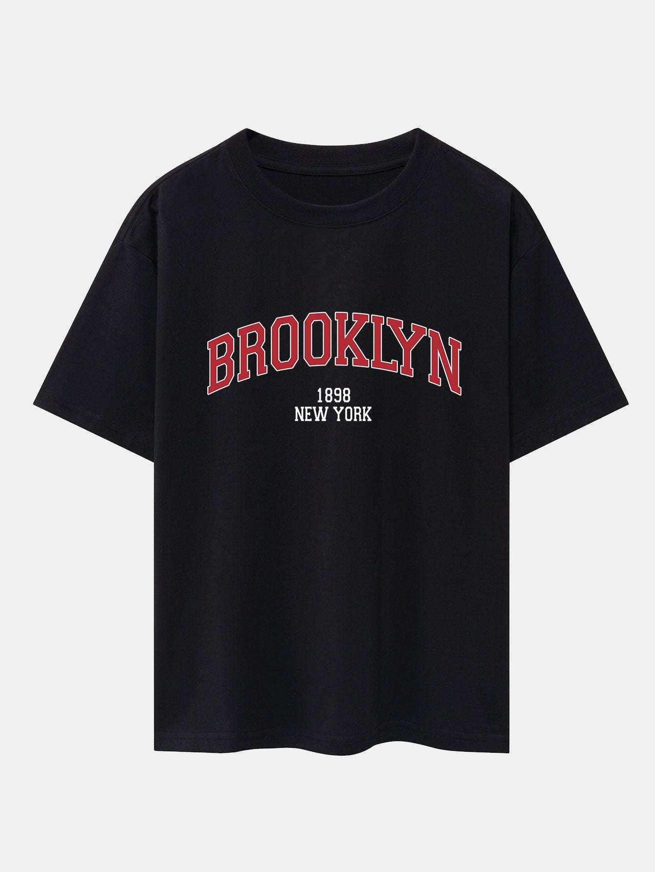 Brooklyn Print Drop Shoulder Oversize T-Shirt & Jersey Shorts