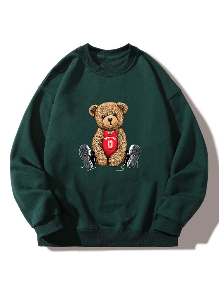 New York Bear Print Relaxed Sweatshirt