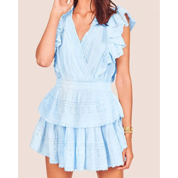 Ruffled Plain Mini Dress